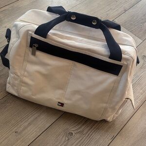 Tommy Hilfiger White Canvas Duffle Bag